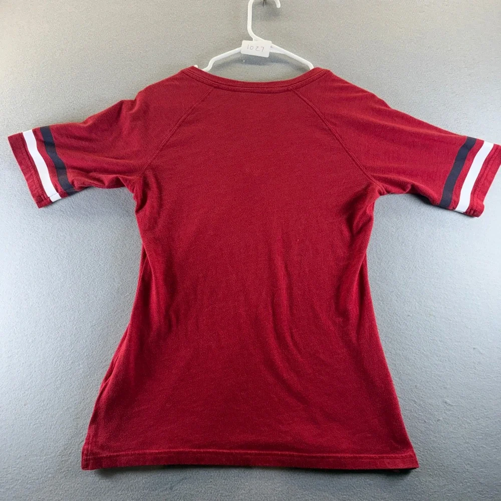Nike Los Angeles Angels MLB V-Neck T-Shirt Red Womens Medium Sporty Raglan Tee